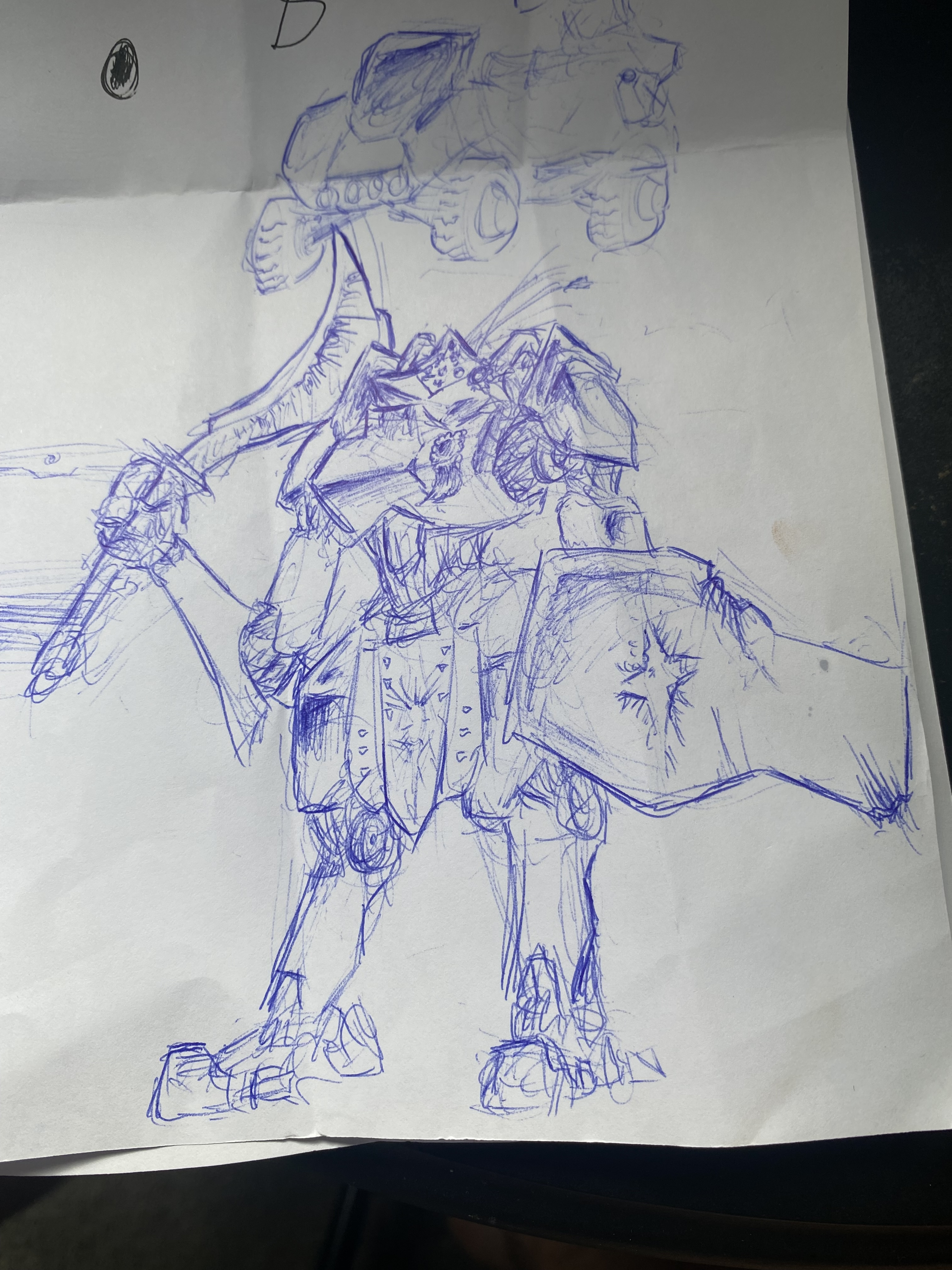 sketch of mech knight